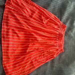 Casual coral Striped Elastic-Waist Women's Skirt size Small